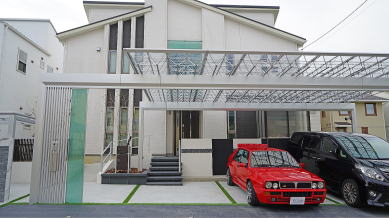 三協アルミ製高級カーポート ｍ シェード特集 1台用から4台用まで 様々な施工例のエムシェードのご紹介ページです